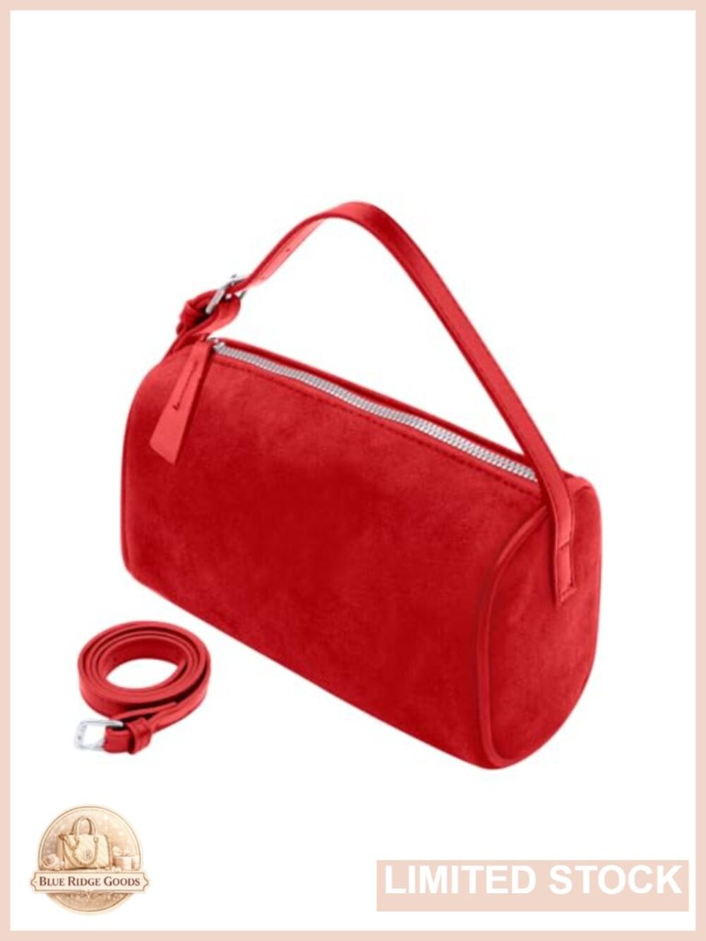 Faux Suede Barrel Shoulder Bag Small Y2K Purse Women